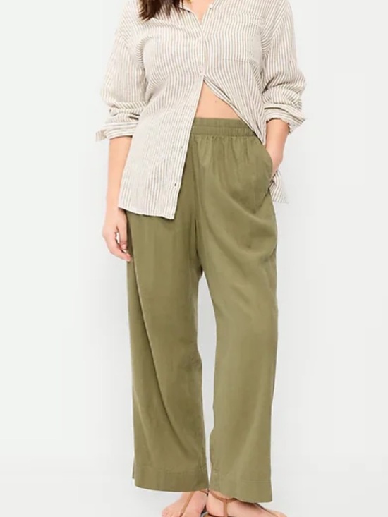 Old Navy Pants - High-Waisted Linen-Blend Straight Ankle Pants